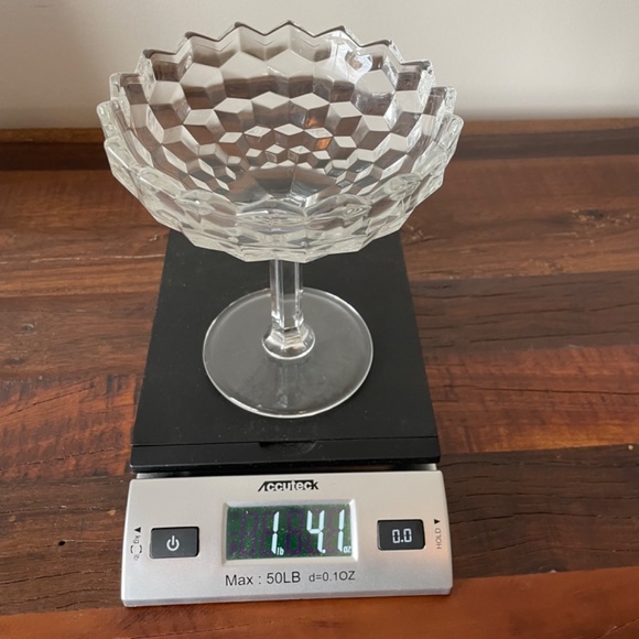 VINTAGE "Birthday" Dessert Dish, Glass Pedestal Candy Dish 5.5" H x 5" W - Picture 9 of 9